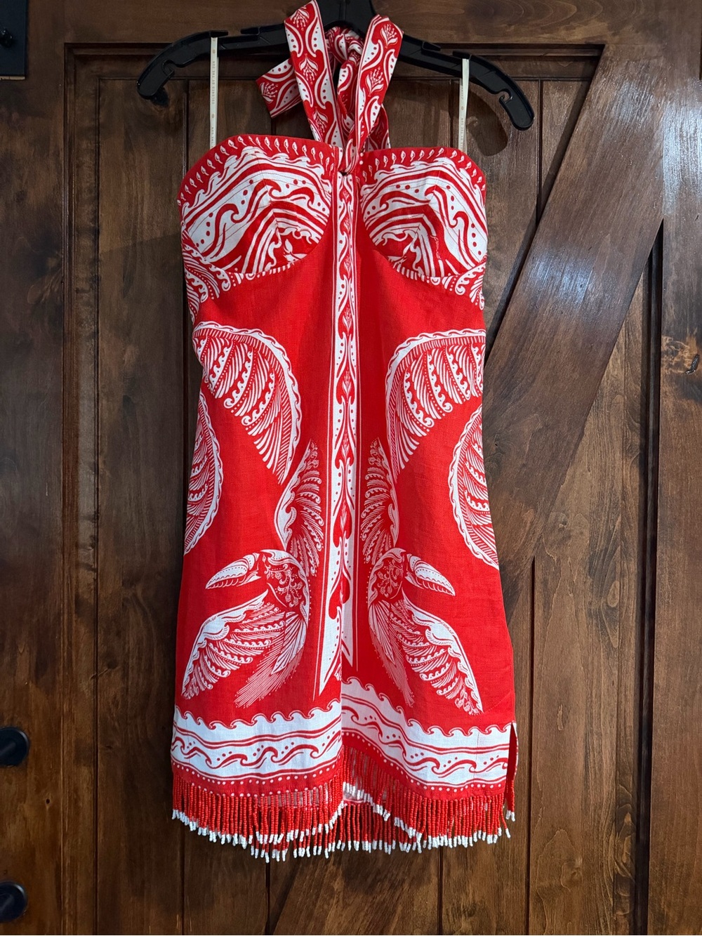 FARM Rio Majestic Coconut Tree Red Linen Dress - Picture 5 of 8